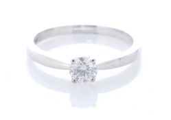 18ct White Gold Single Stone Claw Set Diamond Ring 0.42 Carats