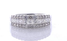 Platinum Semi Eternity Fancy Diamond Ring 1.00 Carats