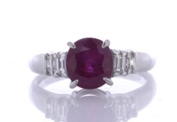 Platinum Ladies Dress Diamond And Ruby Ring (R2.47) 0.20 Carats