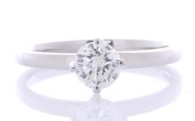 Platinum Single Stone Fancy Claw Set Diamond Ring 0.74 Carats