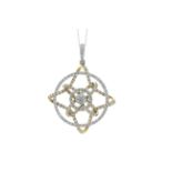 14ct Gold Round Cluster Diamond Pendant 2.50 Carats