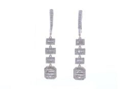 14ct Yellow Gold Ladies Dress Diamond Earrings 1.11 Carats