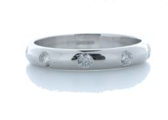 18ct White Gold Rub Over Set Wedding Band Ring 0.25 Carats