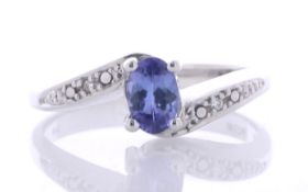 9ct White Gold Diamond And Tanzanite Ring