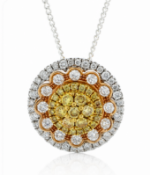 18ct Rose Gold Illusion Set Diamond Pendant 0.31 Carats