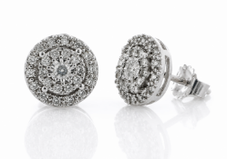 14ct White Gold Diamond Cluster Stud Earring 0.25 Carats