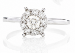 14ct Gold Flower Cluster Diamond Ring 0.50 Carats