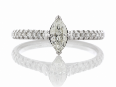 18ct White Gold Marquise Cut Diamond Ring (0.38) 0.62 Carats