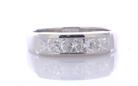 Platinum Channel Set Semi Eternity Diamond Ring 1.00 Carats