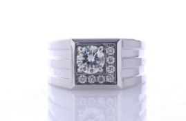 18ct White Gold Gents Signet Ring 1.07 Carats