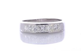 Platinum Semi Eternity Diamond Ring 1.04 Carats