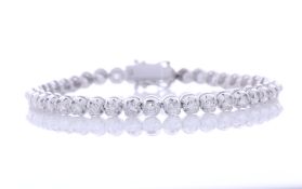 18ct White Gold Tennis Diamond Bracelet 5.00 Carats