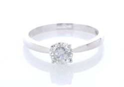 18ct White Gold Single Stone Claw Set Diamond Ring 0.75 Carats