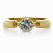 18ct Rub Over Set Diamond Ring 0.53 Carats