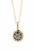 9ct Yellow Gold Round Cluster Diamond Pendant And Chain 0.16 Carats