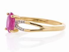 9ct Yellow Gold Diamond And Ruby Ring (R0.81) 0.03 Carats
