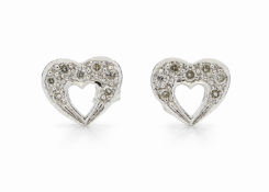 9ct White Gold Fancy Cluster Diamond Earrings