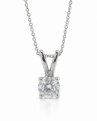 9ct White Gold Single Stone Prong Set Diamond Pendant 0.55 Carats
