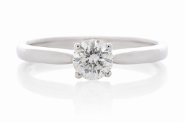 18ct White Gold Claw Set Diamond Ring 0.50 Carats