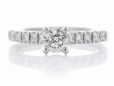 Platinum Single Stone Emerald Cut Diamond Ring 1.04 Carats