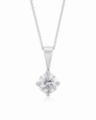18ct White Gold Single Stone Prong Set Diamond Pendant 0.80 Carats