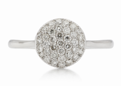 9ct White Gold Diamond Cluster Ring 0.51 Carats