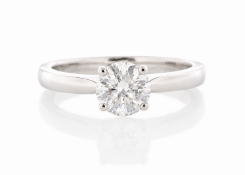 Platinum Single Stone Claw Set Diamond Ring 1.07 Carats