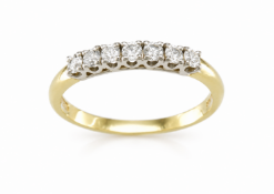 18ct Claw Set Semi Eternity Diamond Ring 0.33 Carats
