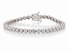 18ct White Gold Tennis Diamond Bracelet 3.72 Carats