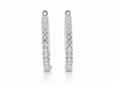 18ct White Gold Claw Set Hoop Diamond Earring 0.52 Carats