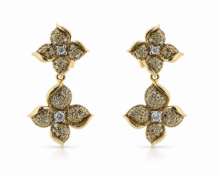 These stunning drop earrings feature multiple brilliant cut diamonds and single cut diamonds
