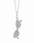 A unique pendant, diamond set horn-rimmed spectacles pendant and bale, with an 18