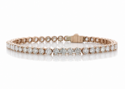 18ct Rose Gold Tennis Diamond Bracelet 9.80 Carats