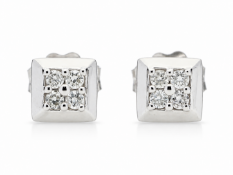9ct White Gold Diamond Earring 0.06 Carats