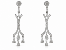 18ct White Gold Cluster Diamond Earring 3.13 Carats