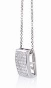 18ct White Gold Cluster Diamond Pendant And Chain 2.00 Carats