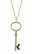 18ct Yellow Gold Ladies Dress Diamond Pendant 0.14 Carats
