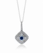 9ct White Gold Cluster Diamond Pendant And Chain 1.00 Carats
