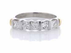 Platinum And 18ct White Gold Semi Eternity Diamond Ring 1.06 Carats