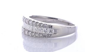 Platinum Semi Eternity Fancy Diamond Ring 1.00 Carats