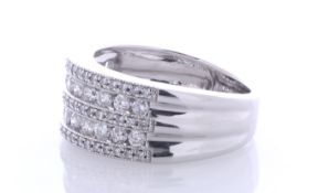 14ct White Gold Semi Eternity Fancy Diamond Ring 1.00 Carats