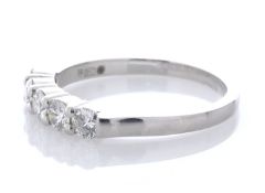 Platinum Claw Set Semi Eternity Diamond Ring 0.50 Carats