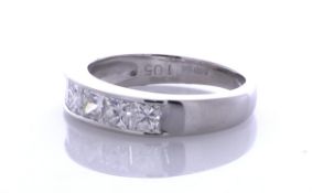 Platinum Channel Set Semi Eternity Diamond Ring 1.05 Carats