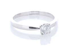 18ct White Gold Single Stone Claw Set Diamond Ring 0.42 Carats