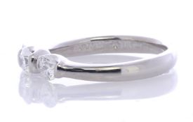 Platinum Three Stone Rub Over Set Diamond Ring 0.50 Carats