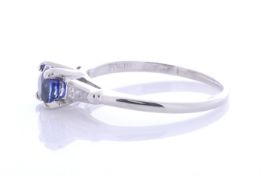 Platinum Ladies Dress Diamond And Sapphire Ring (S1.02) 0.20 Carats