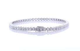 18ct White Gold Tennis Diamond Bracelet 9.15 Carats