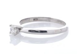 9ct White Gold Single Stone Claw Set Diamond Ring 0.22 Carats