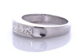 Platinum Semi Eternity Diamond Ring 1.00 Carats