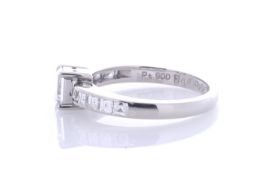 Platinum Single Stone With Stone Set Shoulders Diamond Ring 0.89 Carats